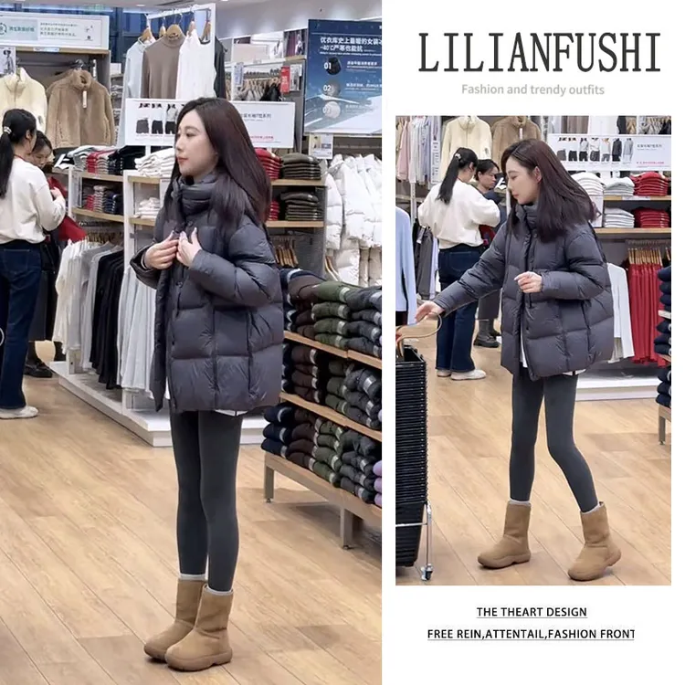 秋冬搭配一整套2025新款棉服外套百搭纯色打底衫显瘦打底裤三件套