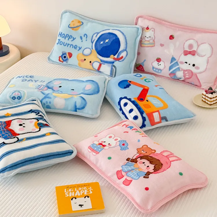 冬季牛奶绒儿童枕头30*50卡通幼儿园宝宝40*60枕芯婴幼儿小枕头