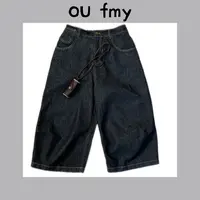 FY6298秋冬新款韩版复古水洗阔腿宽松时尚百搭8分牛仔裤