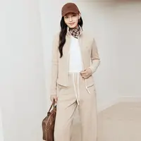 【王雪糕专属】firststation休闲双拉头修身长袖短款外套女1213A