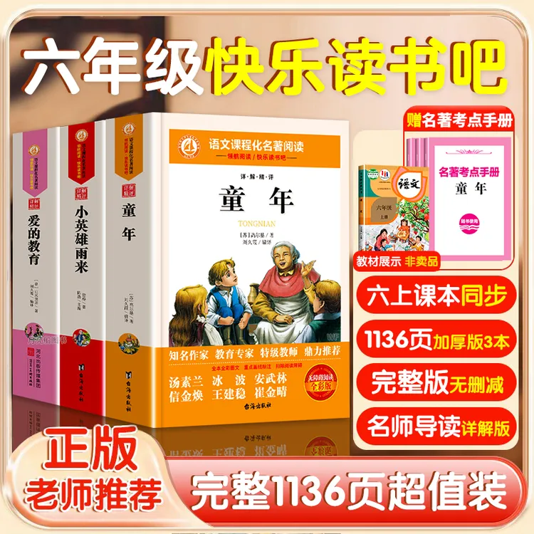 六年级上册快乐读书吧人教版必读课外书籍童年小英雄雨来爱的教育