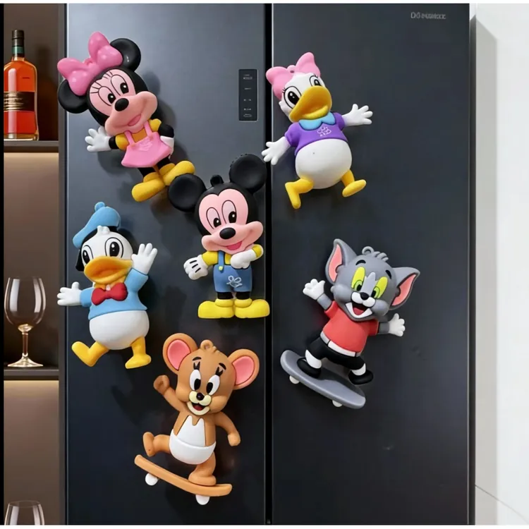 [特大3D立体创意冰箱贴]猫和老鼠卡通可爱创意立体装饰磁吸套装