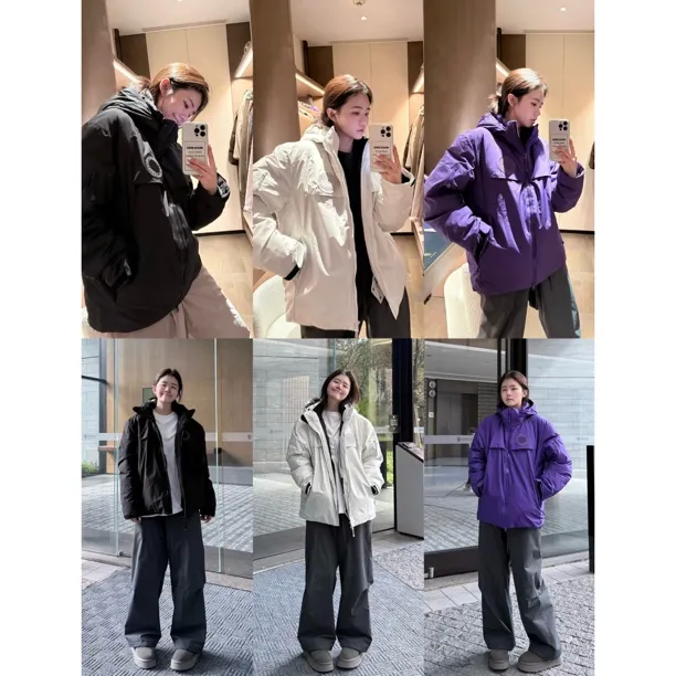 PEACHZHOU 户外三防'年终回馈'90白鸭绒宽松连帽冲锋衣羽绒服外套