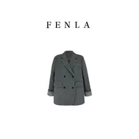 【惠姐私服】韩版内胆加白鸭绒西装羽绒服挽袖气质毛呢外套 83180