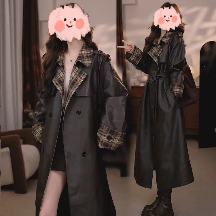 咖色长款风衣外套女2025年春秋新款慵懒风气质收腰过膝大衣高级感