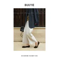 BUUYIE 25SS【素弦】设计感阔腿裤子宽松慵懒风格子裤 250966
