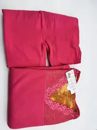 女士长袖加绒保暖套装(玫红)
