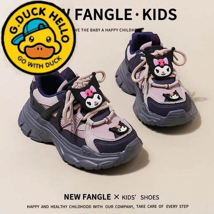 小黄鸭品牌女童运动鞋春秋款2025新款儿童鞋子女孩老爹鞋透气轻便