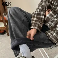 班尼路S&K复古港风牛仔裤男冬季高级感加绒加厚直筒裤潮流长裤TZ