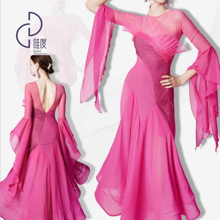【维度舞服】SQ01PRO新款连衣裙摩登蹈服拉丁舞女式华尔兹溯源物