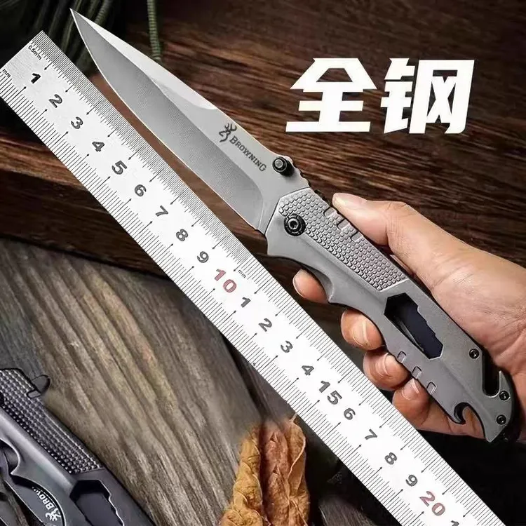 全钢无锁折叠刀水果刀户外野外生存露营便捷随身防身刀不锈钢刀
