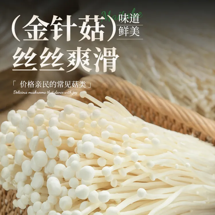 精品金针菇新鲜菌菇火锅必备营养食材绿色食品味道鲜美