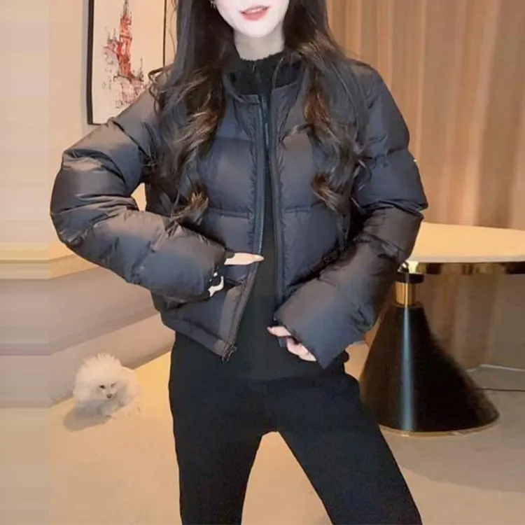 2025年秋冬季新款小众高级感潮流韩版时尚纯色简约风棉服外套女