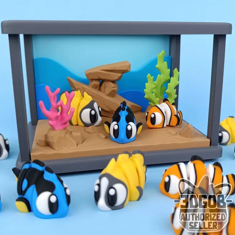 清凉一夏-可动热带鱼&鱼缸摆件