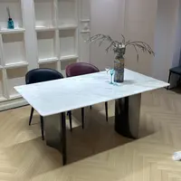 【卡里冰玉月牙餐桌】轻奢悬浮别墅意式奢石时尚家用餐桌