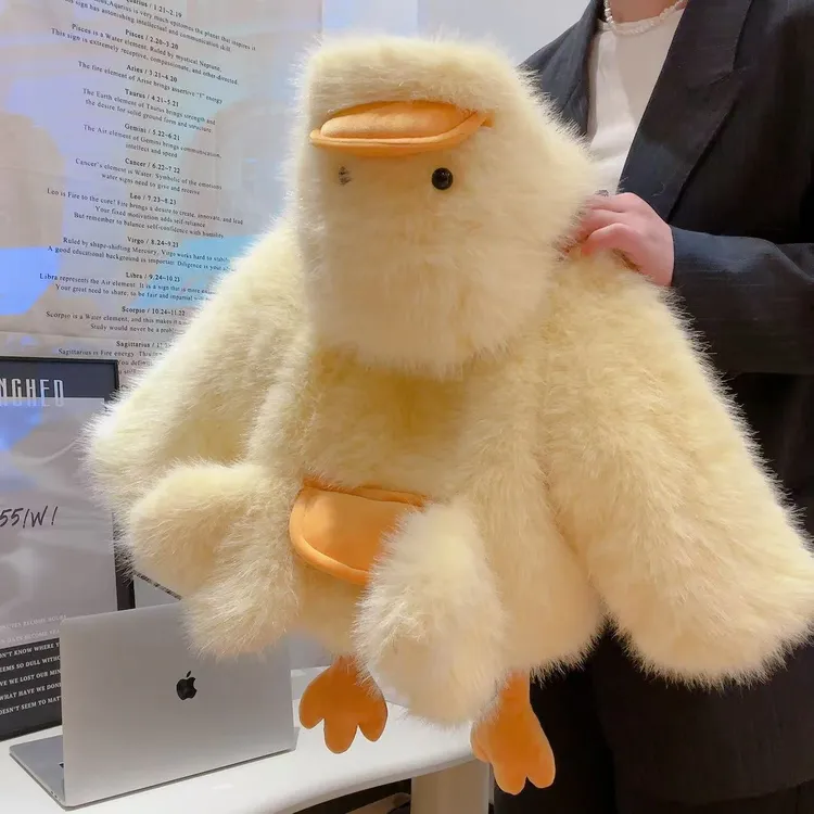 【萌宝可爱小鸭子外套】男女孩毛茸茸加绒加厚保暖冬款草草一件过冬