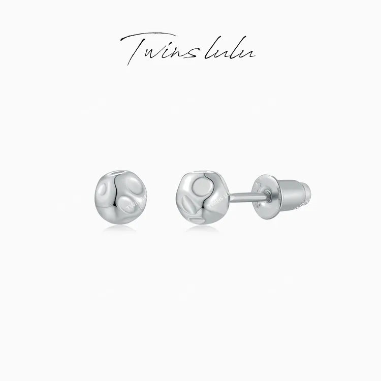 TWINS LULU 925银 圣诞节小众气质新款简约不规则珠珠耳环TSL2659