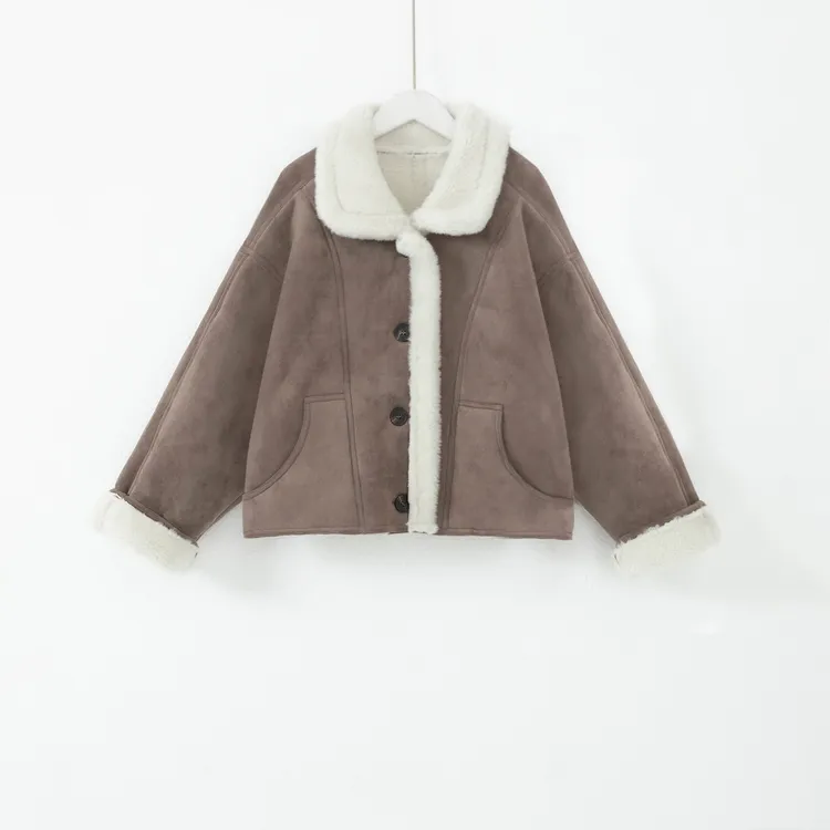 几里与麻 气质百搭透气加厚保暖外套 衣长53 胸围125 2103054