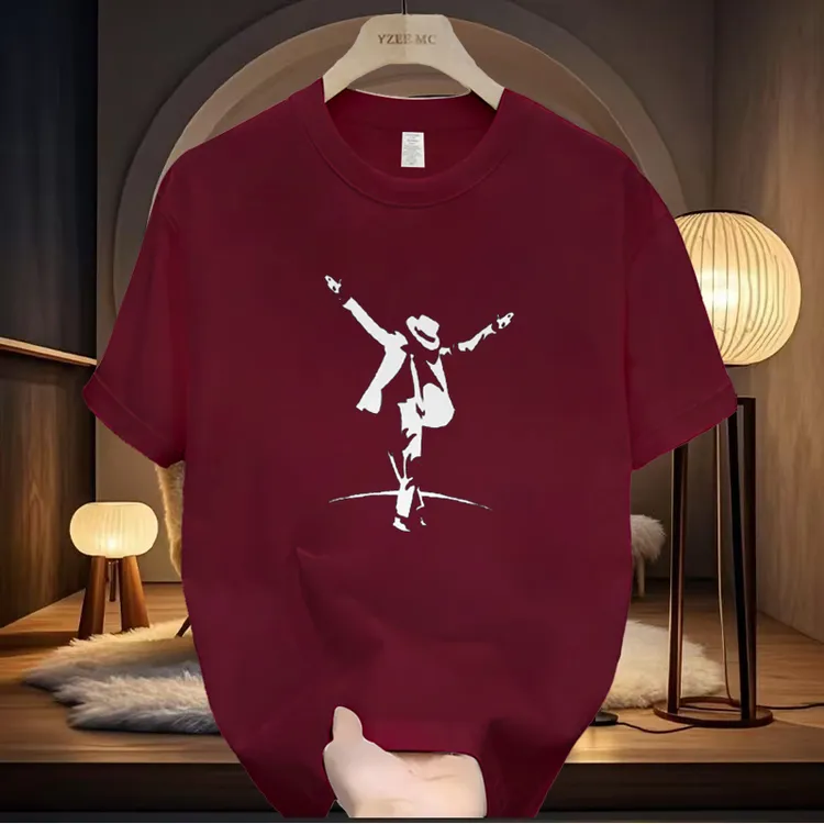 重磅纯棉男半袖体恤2025新潮流时尚圆领宽松百搭印花打底短袖T恤