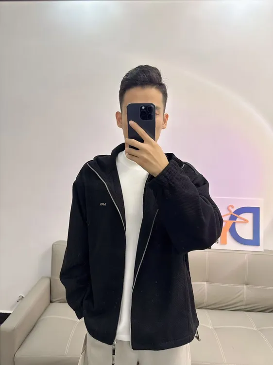 宽松型连帽男士夹克时尚连帽外套潮流针织衫男款春秋慵懒针织开衫