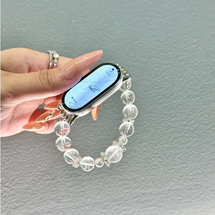 瑞馨宜白水晶适用小米手环10表带9Pro小米9/8手环表带6/7女款华为