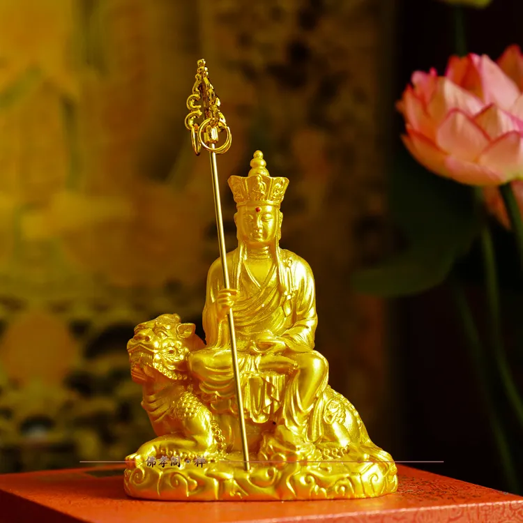 精品工艺大愿地藏菩萨小佛像佛堂居家供奉谛听地藏王平安摆件结缘