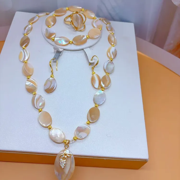 铜合金贝壳项链 铜合金贝壳时尚气质手工文艺素款民族风颈饰颈链