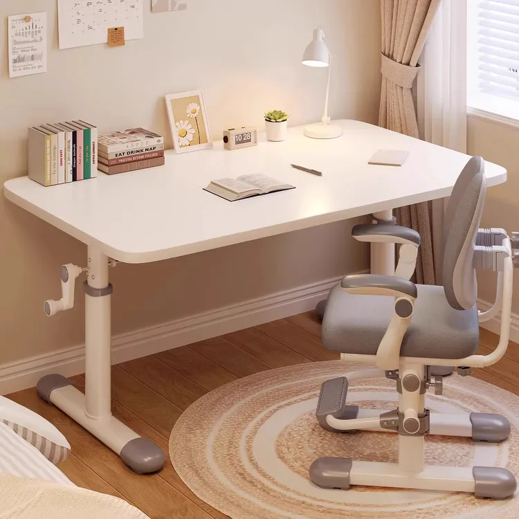 手摇升降桌子椅子电脑桌学习桌椅学生家用写字台办公桌写字作业桌