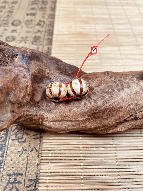 老羊肚石南瓜珠多图腾对珠配饰/多规格(约12-15mm)