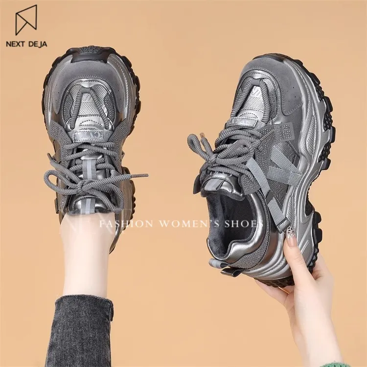 老爹鞋女款2025新款春秋款百搭增高厚底显脚小洋气休闲运动鞋单鞋