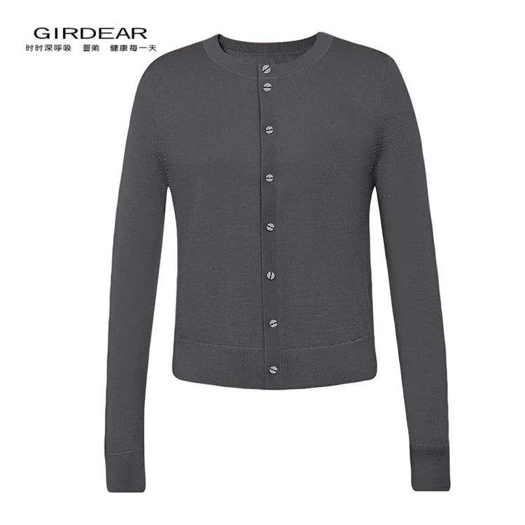 哥弟 超值款圆领百搭羊毛针织开衫148061