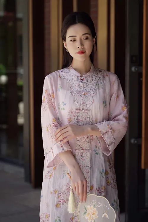 大吉2025新款原创文艺复古中式花布绣花开衫禅意风百搭上衣3343