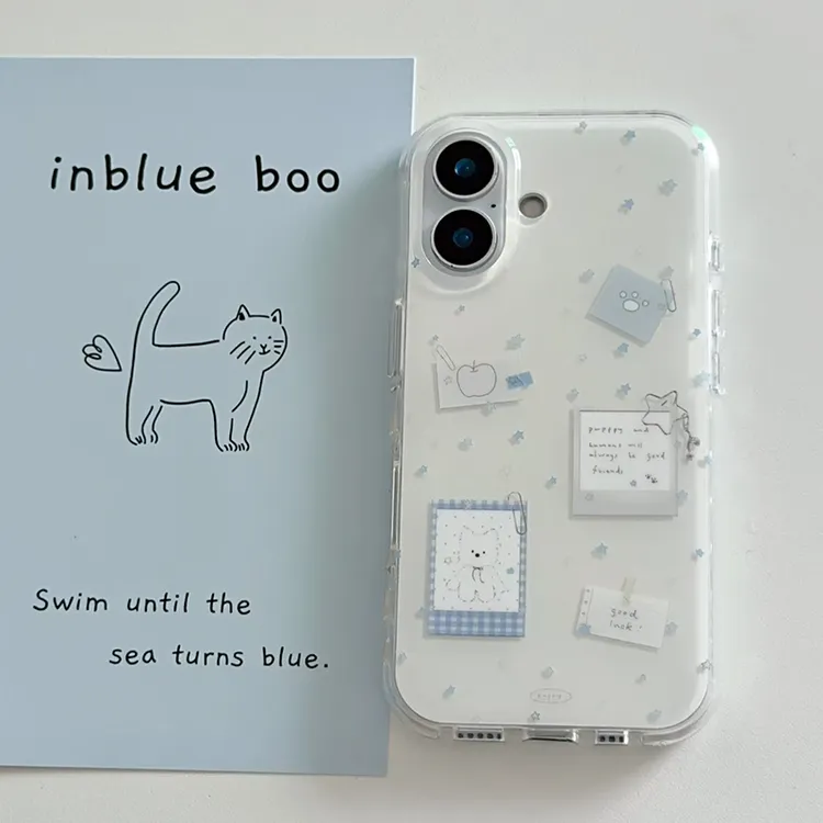 雅天立星星贴纸小狗适用苹果16链条手机壳17华为vivo小米15oppo套