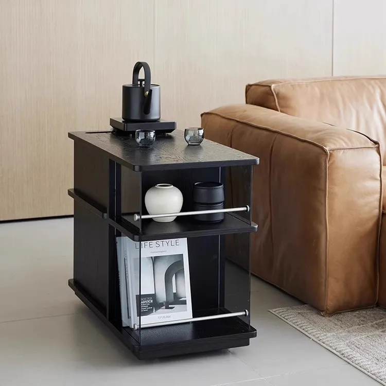 可移动实木茶几小推车客厅多功能茶水柜阳台小茶桌沙发边几侧边柜
