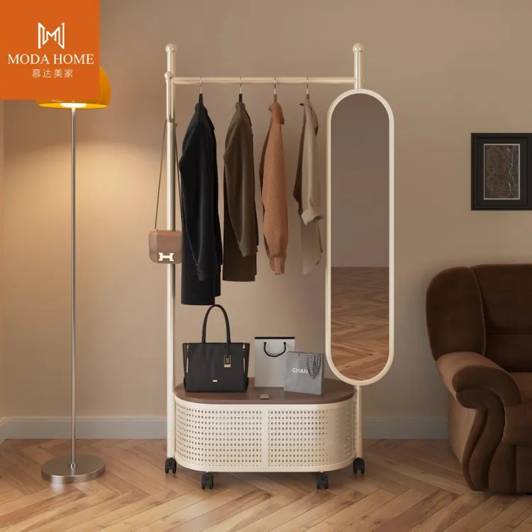 落地家用晾衣架卧室轻奢可移动置物挂衣架室内简易衣帽架2024