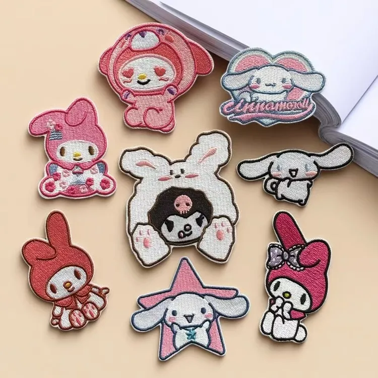 自粘款卡通刺绣动物布贴衣服包包装饰贴花修补贴补丁贴diy