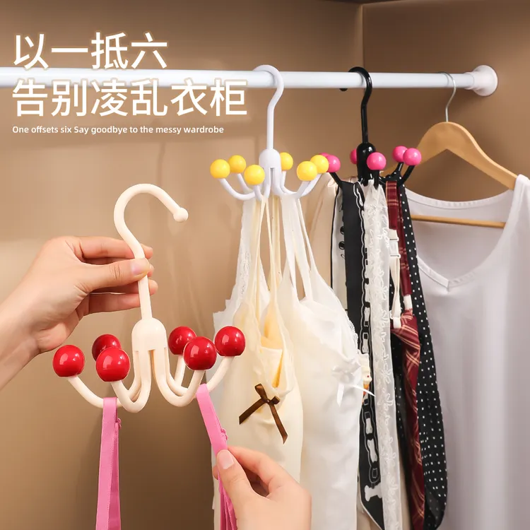 多功能多巴胺旋转六爪挂钩汽车后座收纳陈列用品挂包架内衣帽架子商品图