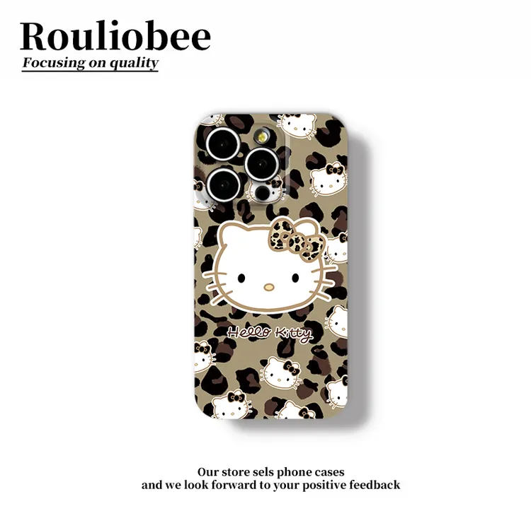 豹纹Kitty头像适用苹果17promax手机壳iPhone16华为vivo小米oppo
