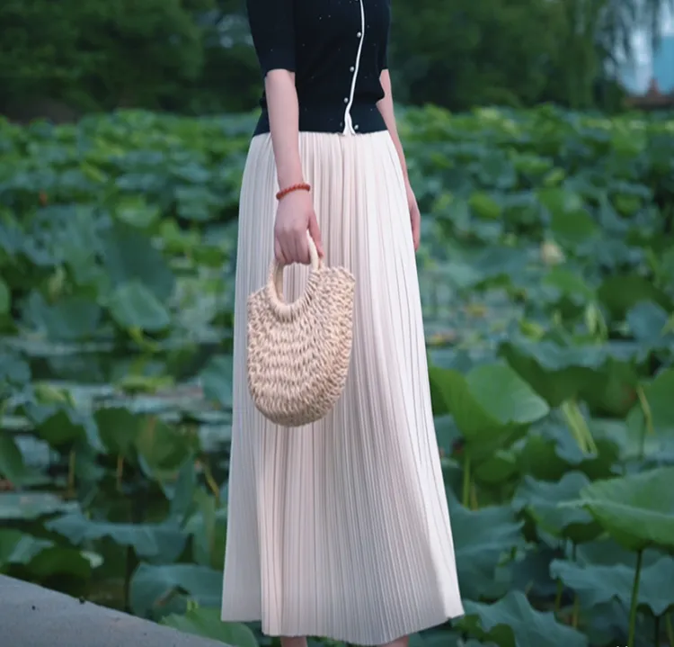 【妃皇】夏款中高腰Ａ字中长款显瘦垂感裙子女款爆款2025新款高级感