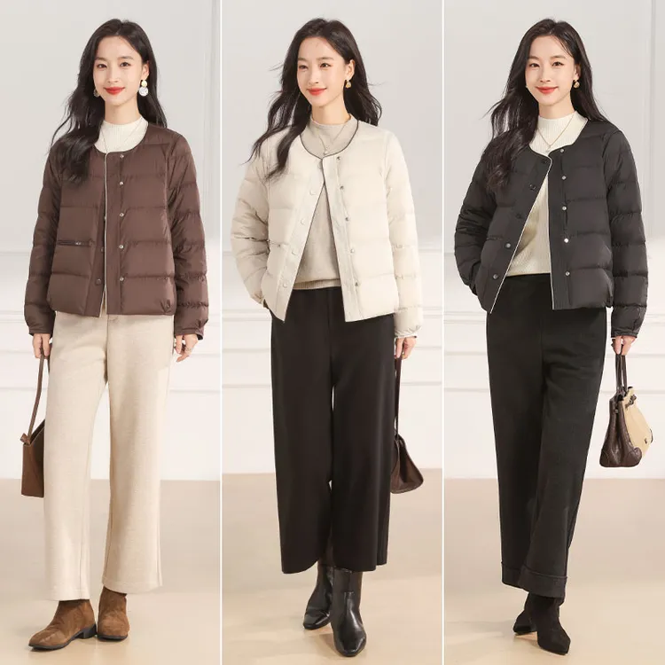 梦燕秋冬女款时尚短款轻薄保暖羽绒服休闲百搭宽松外套CY02B5029