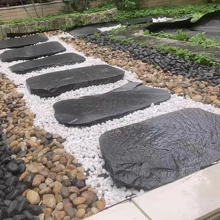 天然青石板踏步地砖花园草坪垫脚庭院园林户外院子防滑防冻汀步石