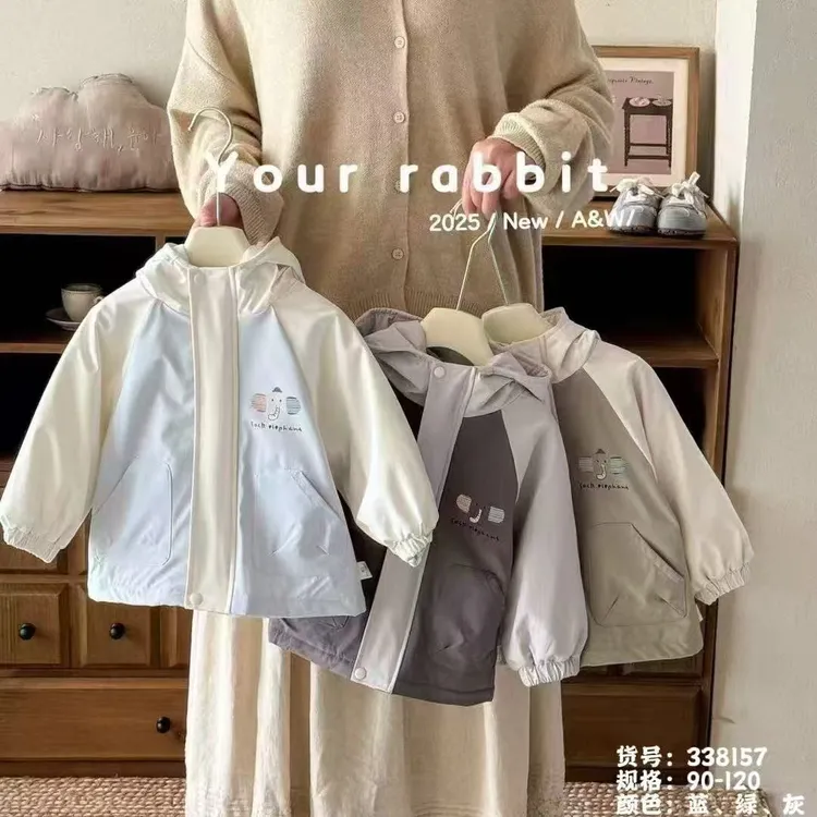 盼姐专属【玥儿兔】 160克  儿童加棉深秋款冲锋衣 80-120