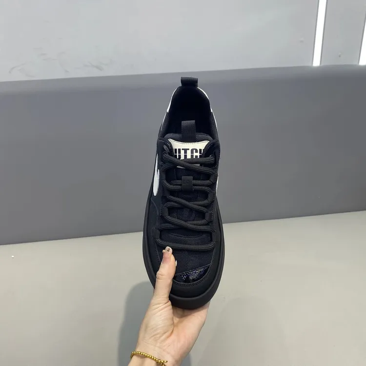 半粒面皮革拼接低帮春秋透气拼色轻质平跟时尚休闲鞋运动男鞋