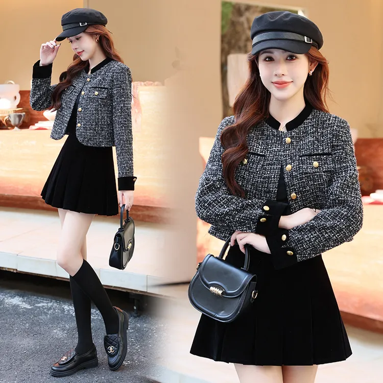 女款秋季韩系外套法式小香风女2025新款早秋小个子高级感短款上衣