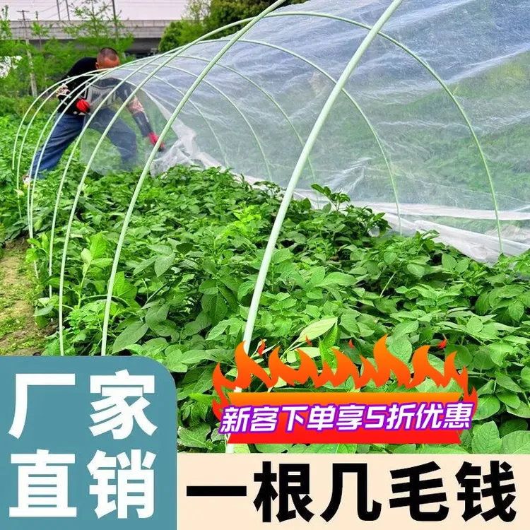 农用拱棚实心玻璃纤维杆菜棚骨架小拱棚育苗棚家用支架防虫网专用