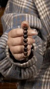 增香沉香木质天选之女蕾蕾BQ陳水单圈（纹理随机）