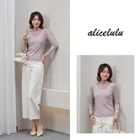 [alicelulu]优雅底色别致网纱半高领长袖打底衫S2144940T
