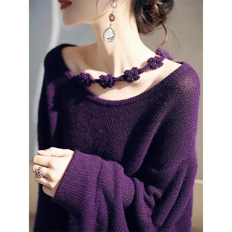 紫色上衣2025早秋气质高级感独特漂亮设计感配裙子外搭薄款上衣女