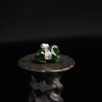 "千里马”严选精品和田玉碧玉唐马吊坠