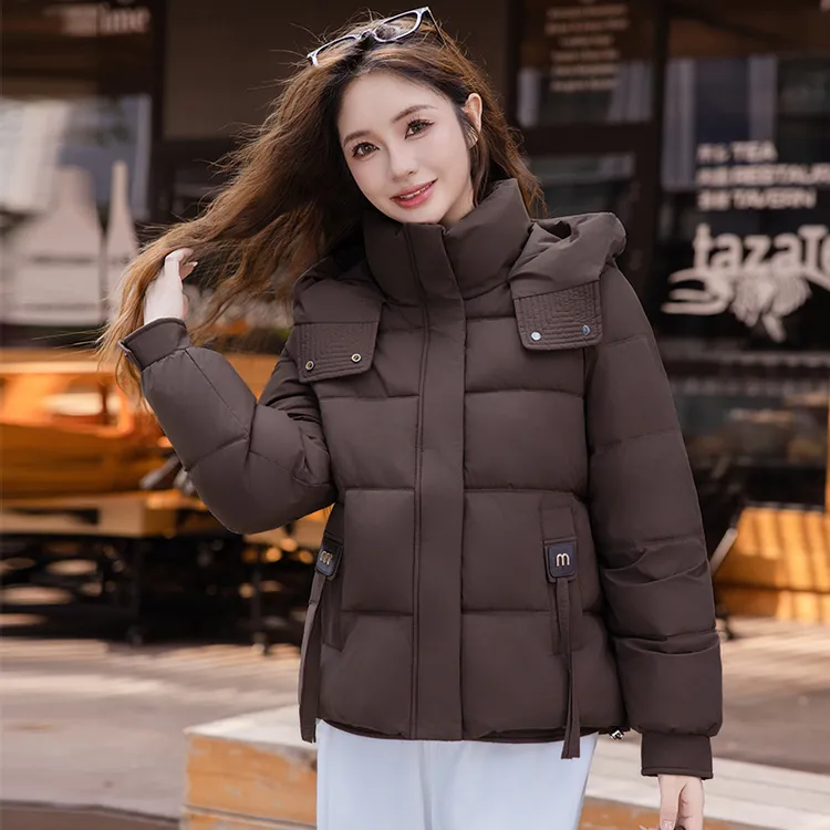 连帽棉服女2025冬季新款时尚洋气棉衣外套小个子加厚保暖棉袄女装